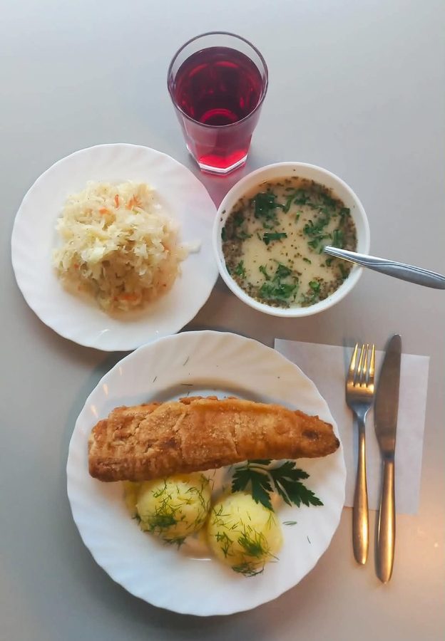 Zestaw z filetem rybnym, Bar u Szymka